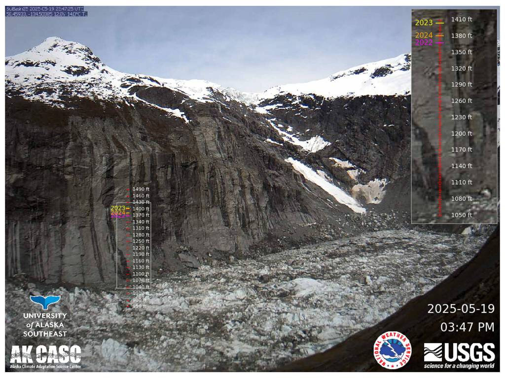 The National Weather Service Suicide Basin monitoring page shows the latest status of the basin on May 19, 2025. (Screenshot from National Weather Service page)