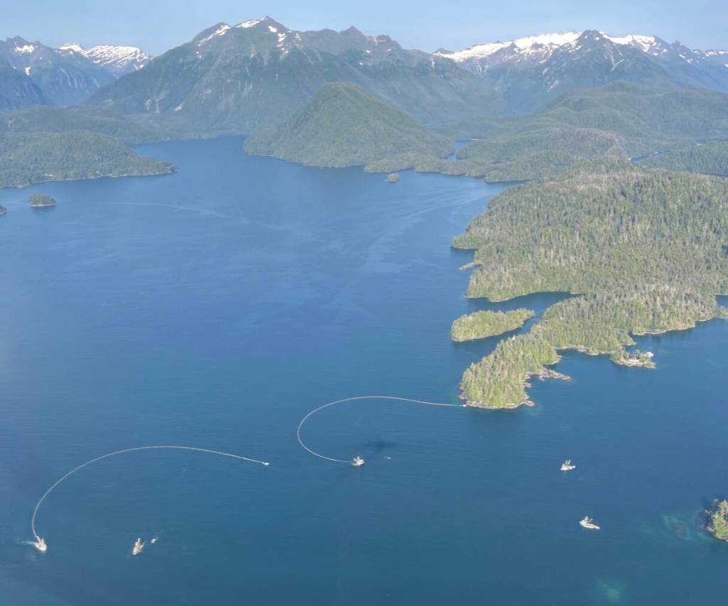 Salmon fishing boats operate outside of Sitka. (Nathaniel Herz/Northern Journal)