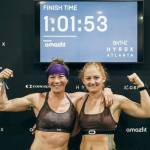 Jess Contreras and Chrish Newell after winning the HYROX 2025 Atlanta Doubles in late April. They qualified for the World Championships scheduled Sunday, June 15, 2025, in Chicago. (Photo courtesy Chrish Newell)