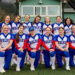 The Sitka High School Wolves softball team pose for a photo on Thursday during the 2025 ASAA/First National Bank Alaska DII Softball State Championships on Anchorages Cartee Fields. (Photo courtesy Sitka Softball)