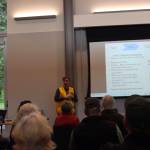 Lions Club volunteer Sam Hatch speaks to the crowd at the Juneau Flood Preparedness Workshop at the Mendenhall Valley Public Library on Saturday, June 7, 2025. (Ellie Ruel / Juneau Empire)