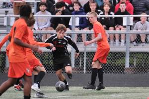 Kai Ciambor, a 2025 graduate of Juneau-Douglas High School: Yadaa.at Kalé, in action against West Anchorage during the ASAA Division I Soccer State Championships at Colony High School on May 30. Ciambor was selected the Gatorade Alaska Boys Soccer Player of the Year on Thursday. (Klas Stolpe / Juneau Empire)