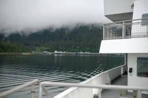The M/V Hubbard leaves Juneau on Friday, June 13, 2025. (Jasz Garrett / Juneau Empire)