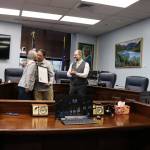 X̱unei Lance Twitchell receives his legislative citation from Rep. Andi Story, (D-Juneau) at a ceremony at the Alaska State Capitol on Saturday, June 28, 2025. (Ellie Ruel / Juneau Empire)