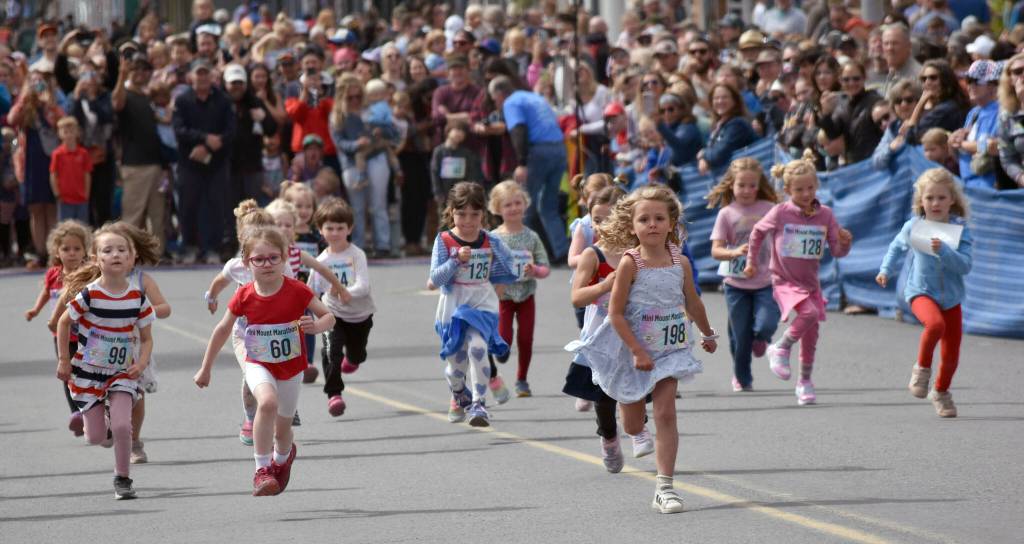 The Mini Mount Marathon Race at the Mount Marathon Race on July 4, 2025, in Seward, Alaska. (Photo by Jeff Helminiak/Peninsula Clarion)
