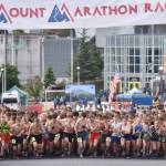 The juniors start at the Mount Marathon Race on July 4, 2025, in Seward, Alaska. (Photo by Jeff Helminiak/Peninsula Clarion)