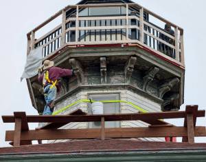 Photos courtesy of Eldred Rock Lighthouse Preservation Association 
Volunteer work on the Eldred Rock Lighthouse.