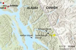 A map shows the location of Sunday's landslide. (Courtesy of Alaska Earthquake Center)