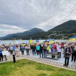 Hundreds gather at the No War Criminals protest at The Whale in Bill Overstreet Park in Juneau, Alaska, on Friday, Aug. 15, 2025. (Photo provided by Juneau For Democracy)