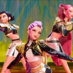 Rumi, Zoey and Mira, of Huntr/x, perform in "KPop Demon Hunters." (Promotional photo courtesy Sony Pictures Animation)
