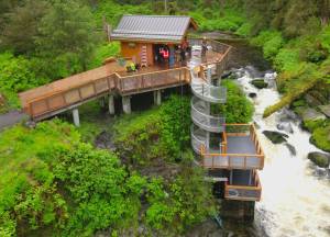Photo courtesy Corvus Design
The Anan Wildlife Observatorys main viewing deck, shelter and spiral staircase to lower-level platforms all factored into the design award presented by the Alaska chapter of the American Society of Landscape Architects.