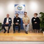 Chloe Anderson for the Juneau Empire
From left, Assembly candidates Wade Bryson, Nano Brooks, Greg Smith and Ella Adkison participate in a forum moderated by the Juneau Downtown Business Association on Thursday, Sept. 4.