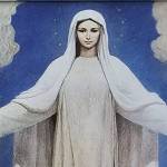 A photograph of Our Lady of Medjugorje by the Italian artist Carmelo Puzzolo. The original painting hangs in St. Pope John Paul II Hall in Medjugorje, Bosnia-Herzegovina. (Photo by Gina Del Rosario)