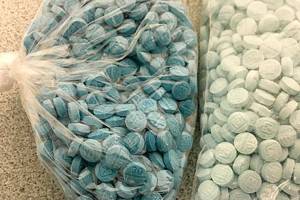Example of fentanyl pills. (Photo courtesy of DEA)