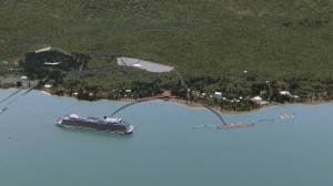 Goldbelt Inc. illustrates a potential cruise ship port and development along the coast of west Douglas Island. (Port of Tomorrow MG image)