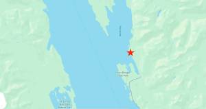 The star shows the approximate location of the proposed Cascade Point Ferry terminal by the Alaska Department of Transportation & Public Facilities in partnership with Goldbelt, Inc. (Google Maps screenshot)