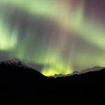 The aurora borealis is seen from Mendenhall Lake in Juneau on Nov. 12, 2025. A series of solar flares caused unusually bright displays of the northern lights across Alaska Tuesday and Wednesday nights. (Chloe Anderson/Peninsula Clarion)