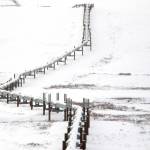 The trans-Alaska pipeline, seen on Oct. 8, 2008, threads over snow-covered terrain in the Brook Range foothills. This years Alaska Division of Oil and Gas North Slope areawide lease sale drew brisk bidding and netted about $17 million, according to results released on Wednesday. (Photo by Craig McCaa/U.S. Bureau of Land Management)