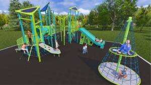 The K-6th playground design is rendered for the proposed Dzantiki Heeni playground (Juneau School District image)