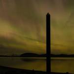 The northern lights are seen from the North Douglas launch ramp late Monday, Jan. 19. A magnetic storm caused unusually bright northern lights Monday evening and into Tuesday morning. (Chloe Anderson/Juneau Empire)