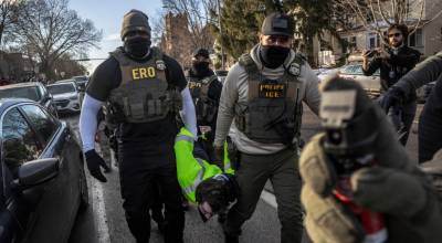 David Guttenfelder/The New York Times
FILE  Federal agents arrest a protester during an active immigration enforcement operation in a Minneapolis neighborhood, Jan. 13, 2026. The chief federal judge in Minnesota excoriated Immigration and Customs Enforcement on Wednesday, Jan. 28, saying it had violated nearly 100 court orders stemming from its aggressive crackdown in the state and had disobeyed more judicial directives in January alone than some federal agencies have violated in their entire existence.