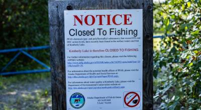 A lake in the interior closed for fishing because of PFAS contamination. (Photo courtesy of Alaska Community Action on Toxics)