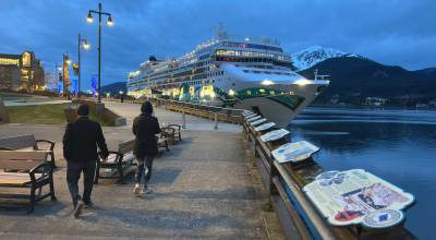 A cruise ship docks in downtown Juneau on April 30, 2025. (Mark Sabbatini/Juneau Empire file photo)