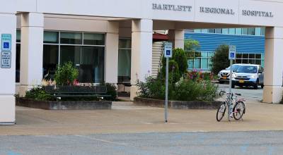 Mark Sabbatini/Juneau Empire file photo
A bike is parked outside the main entrance of Bartlett Regional Hospital on Thursday, July 27, 2023.