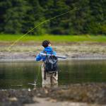 Shaelene Grace Moler photo 
Student Beebuks Kookesh practices his casting technique. After the course, he continues on with Favorite Bay Lodge as a guide.