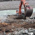 U.S. Army Corps of Engineers working on the Advance Measures Mendenhall Glacial Outburst Flood project. (U.S. Army Corps of Engineers/Facebook)