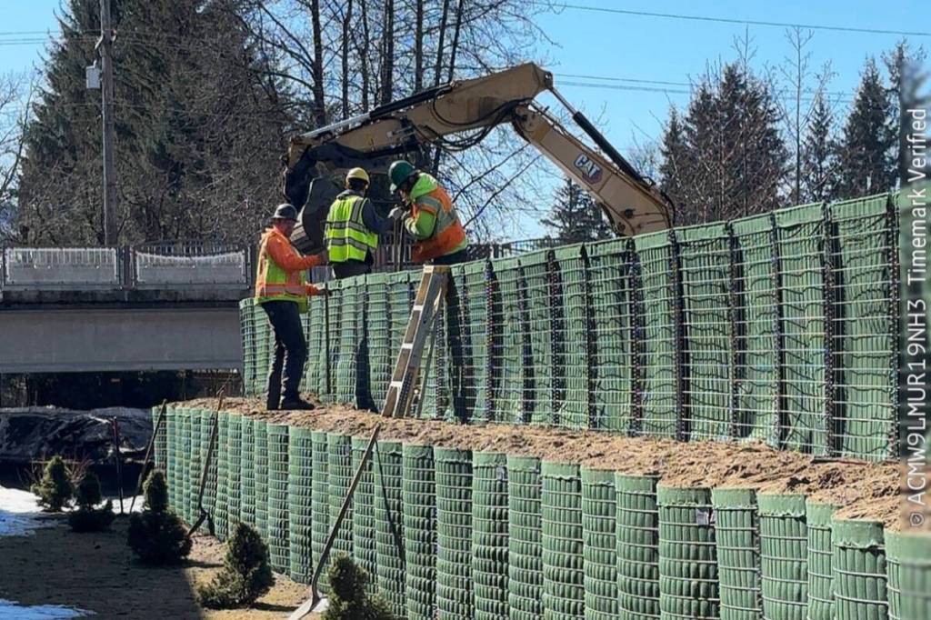 U.S. Army Corps of Engineers working on the Advance Measures Mendenhall Glacial Outburst Flood project. (U.S. Army Corps of Engineers/Facebook)