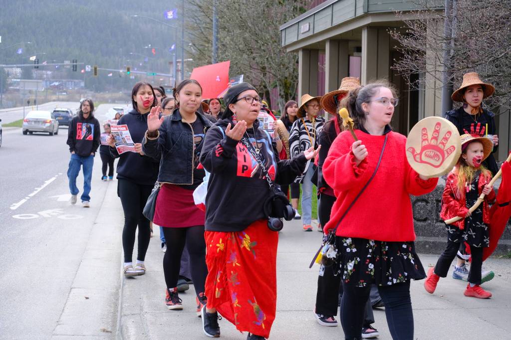Dozens marched in Juneau to raise awareness of Missing and Murdered Indigenous Peoples on May 5, 2026. (Photo by Corinne Smith/Alaska Beacon)