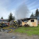 Capital City Fire Rescue crews respond to a Sunday morning trailer fire in Mendenhall Valley. (Capital City Fire Rescue/Facebook)