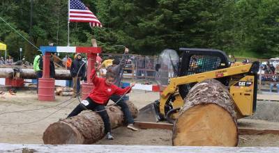 Mark Sabbatini / Juneau Empire file photo 
Youths compete in a choker setter race during Juneau Gold Rush Days at Savikko Park.