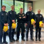 Courtesy of Capital City Fire Rescue
Capital City Fire Rescue welcomed six new members at a June 14 ceremony. Juneaus newest firefighters are Kajson Cunningham, Brendan Jackson, Sarah Kuhlen, Ian Mullett, Justus Paden and Lillian Thorington.