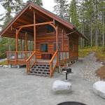 The National Forest Foundation, U.S. Department of Agriculture Forest Service, and the Central Council of the Tlingit and Haida Indian Tribes of Alaska gathered on June 24 for a ribbon-cutting ceremony marking the new Sítʼ Yá Hítʼ Cabin at Mendenhall Campground. (Tongass National Forest)