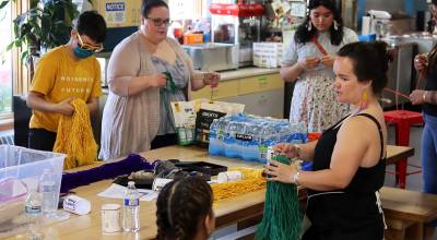 Mentors and volunteers gather at the Zach Gordon Youth Center to take part in the Weaving Our Pride project workshop. The center was one of the local organizations to receive a grant from the Alaska Mental Health Trust Authority. (Mark Sabbatini / Juneau Empire file photo)