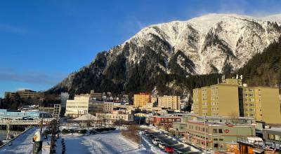 Juneau as pictured from the Downtown Public Library on Thursday, Dec. 19, 2025. (Mari Kanagy/Juneau Empire)