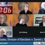 The Alaska Supreme Court considered oral arguments in a fast-tracked case appealing a lower courts ruling Dan J. Sullivan is eligible to run for U.S. Senate on June 29, 2026. (Screenshot of Gavel livestream)