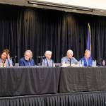 Six candidates for Alaska governor and lieutenant governor participated in a debate on education hosted by the Alaska Superintendents Association in Juneau on July 30, 2026. (Photo by Corinne Smith)