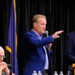 Republican Matt Heilala speaks at a gubernatorial candidate debate on education on July 30, 2026. (Photo by Corinne Smith/Alaska Beacon)