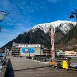 The downtown Juneau cruise ship dock on a clear March day. (Mark Sabbatini / Juneau Empire file photo)